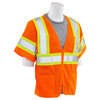 Erb Safety Safety Vest, Contrasting, Mesh, Class 3, S683P, Hi-Viz Orange, 5XL 62149